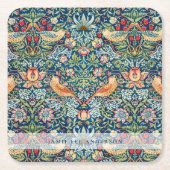 Aangepast merk William Morris Vogels Patroon Kartonnen Onderzetters (Voorkant)