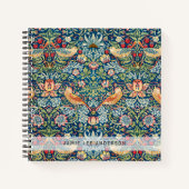 Aangepast merk William Morris Vogels Patroon Notitieboek (Voorkant)