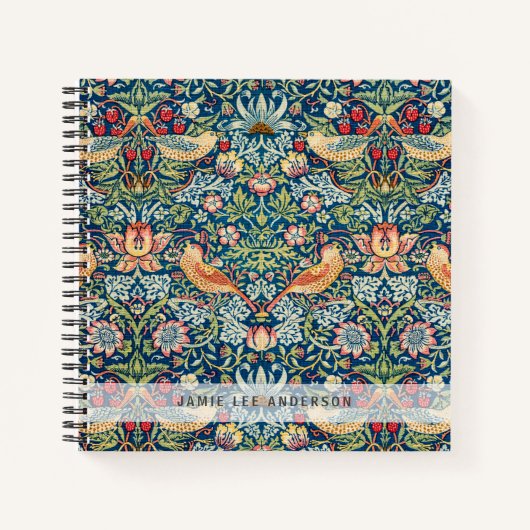 Aangepast merk William Morris vogels patroon Notitieboek (Voorkant)