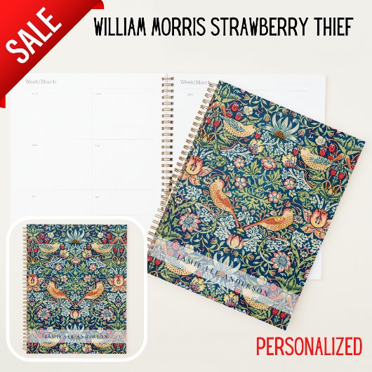 Aangepast merk William Morris vogels patroon Planner