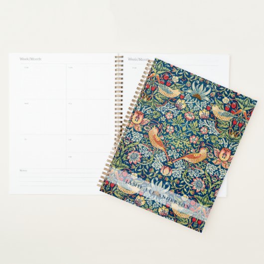 Aangepast merk William Morris vogels patroon Planner (Display)