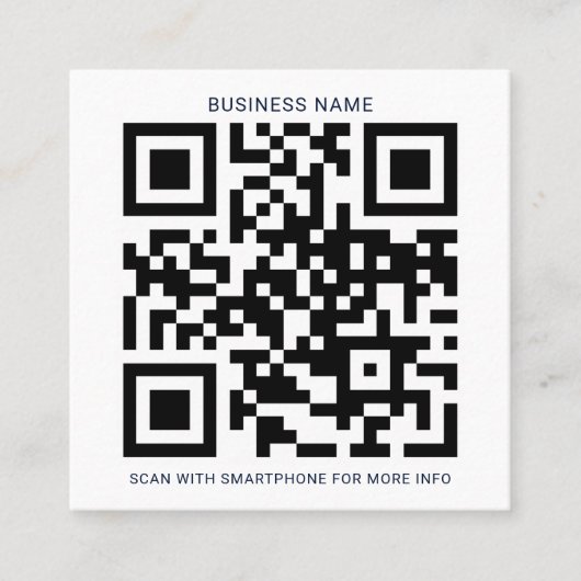 Aangepast merklogo en QR-code Vierkante Visitekaartje (Voorkant)
