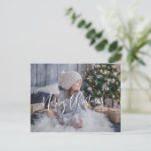 Aangepast, Merry kerstscript fotobedekking, Feestdagenkaart (Staand voorkant)