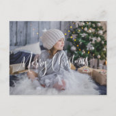 Aangepast, Merry kerstscript fotobedekking, Feestdagenkaart (Voorkant)