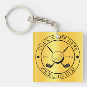 Aangepast met Club Emblem Square enkelzijdig Sleutelhanger