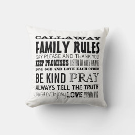 Aangepast met de familieregels kussen