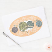 Aangepast met de hand getekende breinnaaldgaren ovale sticker (Envelop)