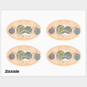 Aangepast met de hand getekende breinnaaldgaren ovale sticker (Vel)