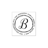 Aangepast met de hand getekende Circles Initiaal R Rubberstempel (Afrduk)