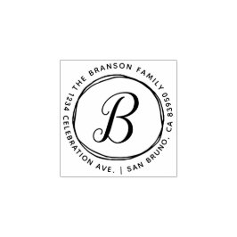 Aangepast met de hand getekende Circles Initiaal R Rubberstempel