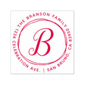 Aangepast met de hand getekende Circles Initiaal R Zelfinktende Stempel (Design)