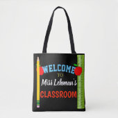 Aangepast met de naam van leraar Classroom Tote Bag (Voorkant)