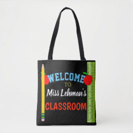 Aangepast met de naam van leraar Classroom Tote Bag