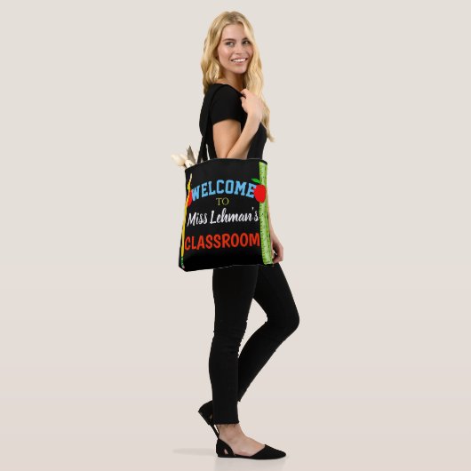 Aangepast met de naam van leraar Classroom Tote Bag (Op model)