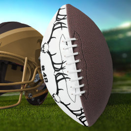 Aangepast met # Deer Skull met intacte Antlers American Football