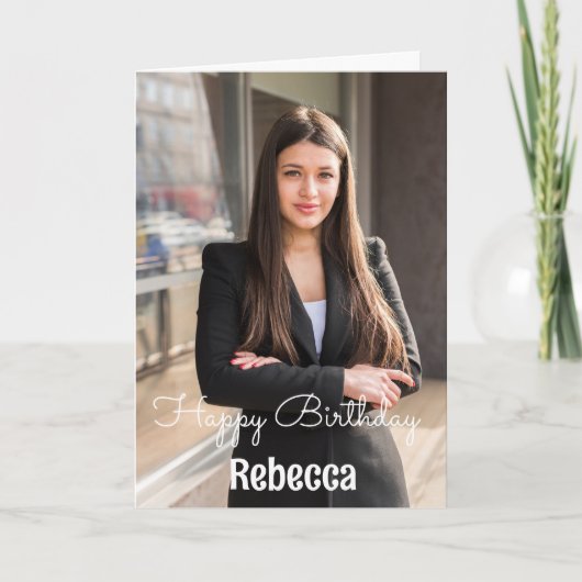 Aangepast met Foto Naam Verjaardagskaart Kaart (Voorkant)