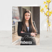 Aangepast met Foto Naam Verjaardagskaart Kaart (Gele Bloem)