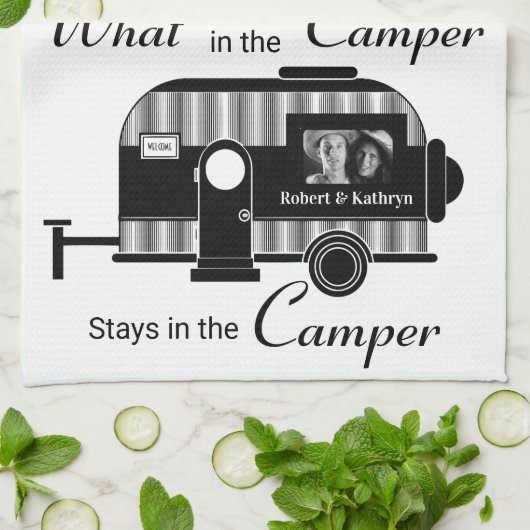 Aangepast met fotocamper theedoek (Gevouwen)