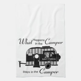 Aangepast met fotocamper theedoek