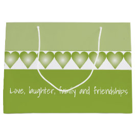 Aangepast met groen hartpatroon groot cadeauzakje