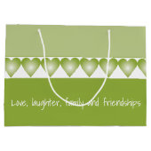 Aangepast met groen hartpatroon groot cadeauzakje (Achterkant)