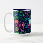 Aangepast met Jouw naam Folk Art Tweekleurige Koffiemok (Links)