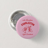 Aangepast met liefde van bestemming Bachelorette Ronde Button 3,2 Cm (Voorkant /achterkant)