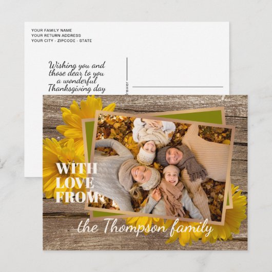 Aangepast met liefde voor Thanksgiving vakantie Briefkaart (Voorkant / Achterkant)