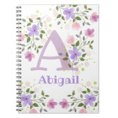 Aangepast met monogram en naam Abigail Notitieboek (Voorkant)