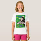 Aangepast met naam/"is 6"-verjaardag met Zebra T-shirt (Voorkant volledig)