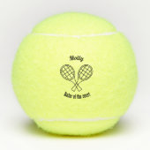 Aangepast met zwarte en witte tennis-logo tennisballen (Voorkant)
