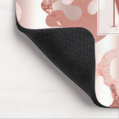 Aangepast metalen Roos Gold Glitter Pink Marble Ca Muismat (Hoek)