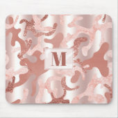 Aangepast metalen Roos Gold Glitter Pink Marble Ca Muismat (Voorkant)