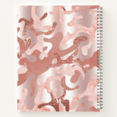 Aangepast metalen Roos Gold Glitter Pink Marble Ca Notitieboek (Achterkant)