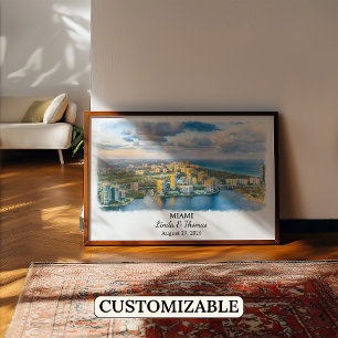 Aangepast Miami-wandkunst, Florida-poster Poster