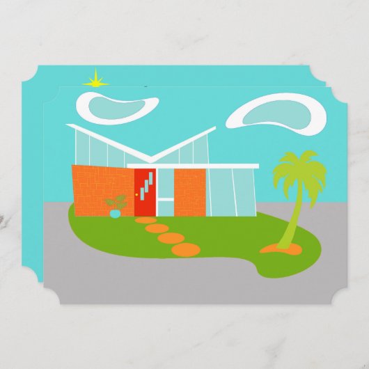 Aangepast midden Cartoon Uitnodiging (Voorkant / Achterkant)