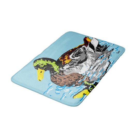 Aangepast middenbad van Bath Mat/Duck in de Pond Badmat (Gekanteld)