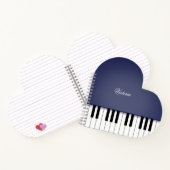 Aangepast midnight Blue Grand Piano-muziektoetsenb Notitieboek (Binnen)