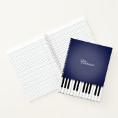 Aangepast midnight Blue Piano-muziektoetsenbord Notitieboek (Binnen)