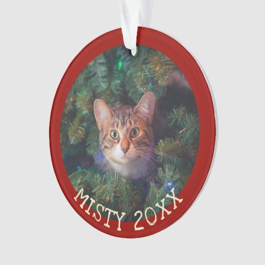 Aangepast mijn eerste kerstkat Keepomwille Yarly P Ornament (voorkant)