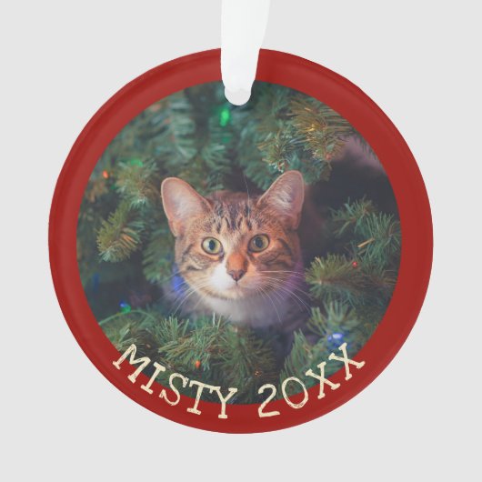 Aangepast mijn eerste kerstkat Keepomwille Yarly P Ornament (voorkant)