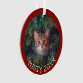 Aangepast Mijn Eerste Kerstmis Kat Aandenken Jaarl Ornament (voorkant)