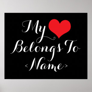 Aangepast mijn hart behoort tot<Name> Poster