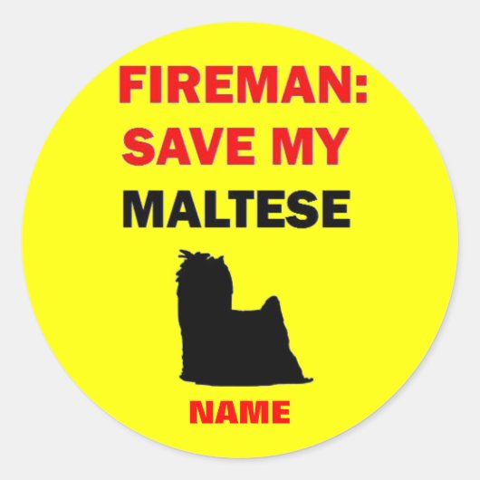 Aangepast Mijn Maltees opslaan Ronde Sticker (Voorkant)