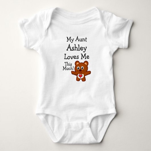 Aangepast mijn tante (Jouw naam) houdt me zo veel! Romper (Voorkant)