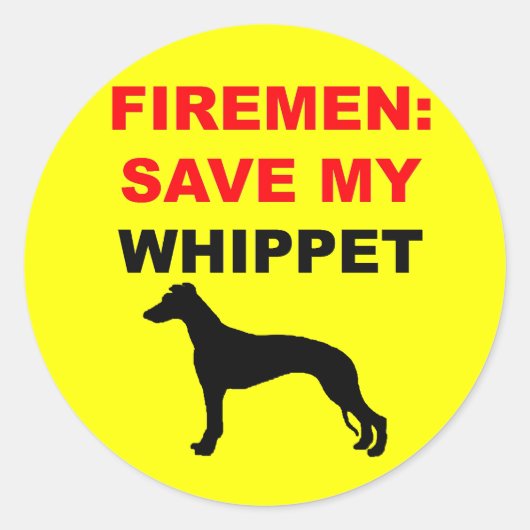 Aangepast: Mijn Whippet opslaan Ronde Sticker (Voorkant)
