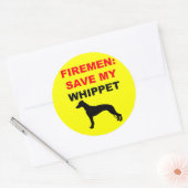 Aangepast: Mijn Whippet opslaan Ronde Sticker (Envelop)