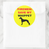Aangepast: Mijn Whippet opslaan Ronde Sticker (Tas)