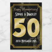 Aangepast Mini 50th Wedding-Jubileum Wijn Etiket (Enkel label)