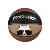 Aangepast mini-basketbal met kleine raccons-logo basketbal (Voorkant)